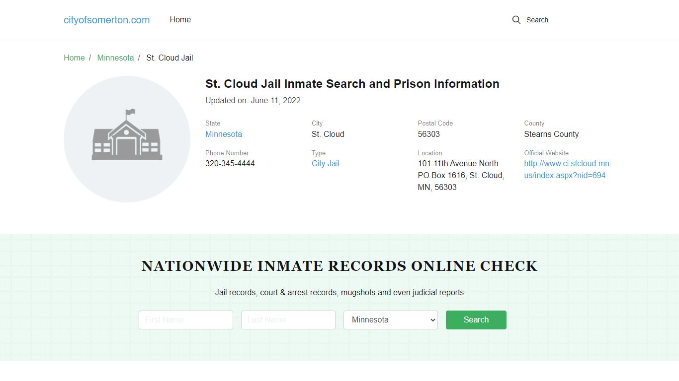 St. Cloud Jail Inmate Search and Prison Information