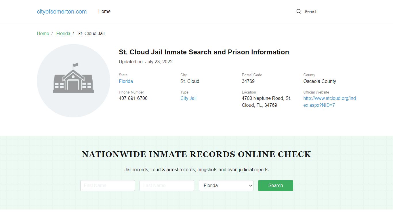 St. Cloud Jail Inmate Search and Prison Information